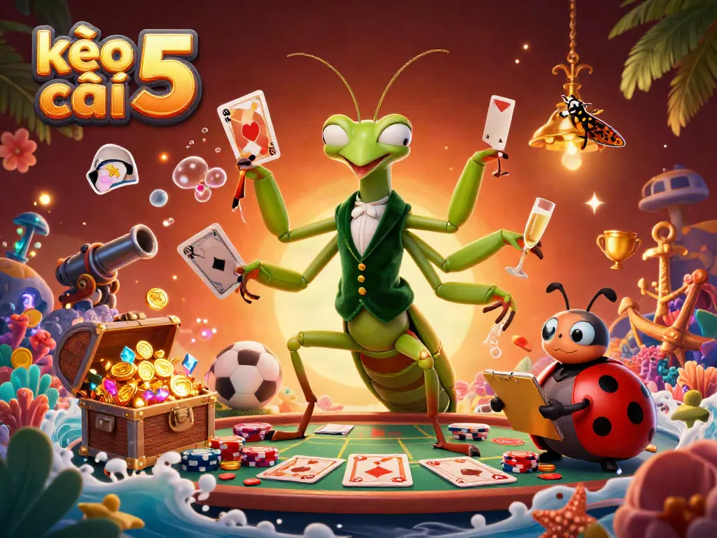Engage with kèo nhà cái 5 through vibrant 3D illustration showcasing a dynamic sports betting scene with characters and action.