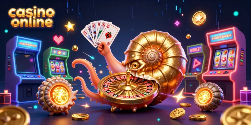 Engage in a vibrant casino online experience with an ancient nautilus as a roulette wheel.