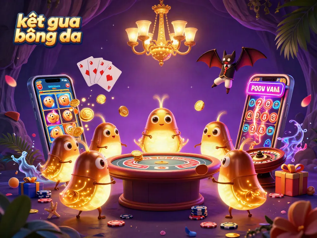 Experience kết quả bóng đá with vibrant gaming action and glowing characters lighting up the scene.