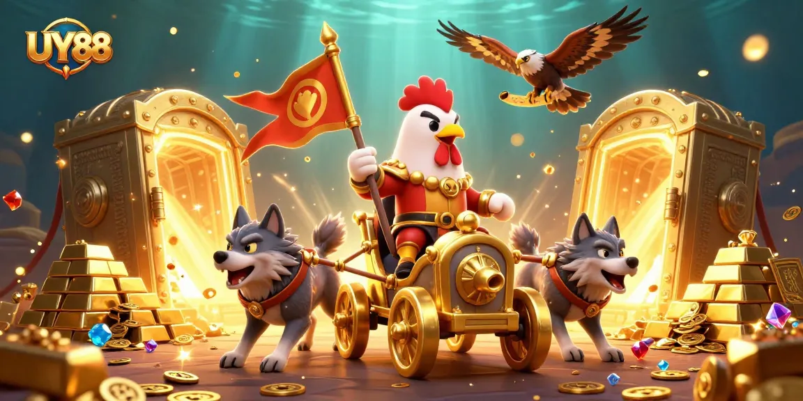 Engage with UY88's thrilling casino adventure amid treasures and warlords in action.